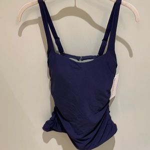 Athleta navy square neck bra cop tankini NWT